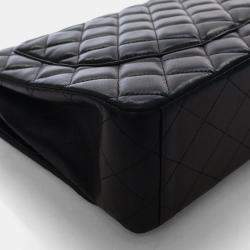 Pre Owned Chanel Maxi Black Lambskin Classic Double Flap Bag