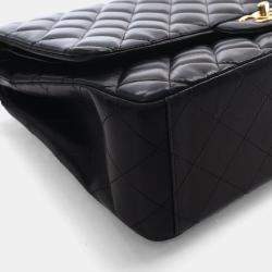 Pre Owned Chanel Maxi Black Lambskin Classic Double Flap Bag