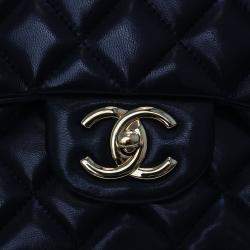 Pre Owned Chanel Maxi Black Lambskin Classic Double Flap Bag