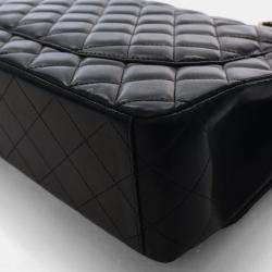 Pre Owned Chanel Maxi Black Lambskin Classic Double Flap Bag