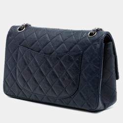مملوكة مسبقًا Chanel Blue Quilted Aged Calfskin Reissue 2.55 Double Flap 226