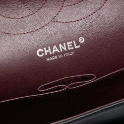 Pre Owned حقيبة شانيل كلاسيك جامبو جلد لامبسكين أسود بقلاّب مزدوج