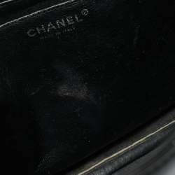 Pre Owned Chanel Classic Single Flap Maxi Black Chevron Patent Leather Bag