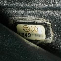 Pre Owned Chanel Classic Single Flap Maxi Black Chevron Patent Leather Bag