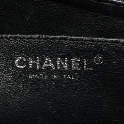 Pre Owned Chanel Classic Single Flap Maxi Black Chevron Patent Leather Bag