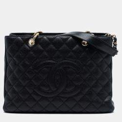 Pre Owned Chanel Black Caviar Grand Shopping Tote
