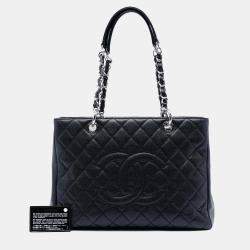 Pre Owned حقيبة تسوق كبيرة شانيل كافيار أسود