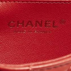 Pre Owned Chanel Reissue 2.55 Red Quilted Aged Leather Belt Bag