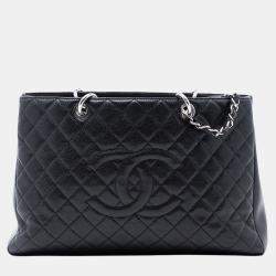 Pre Owned Chanel Black Caviar Grand Shopping Tote XL