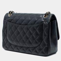 مملوكة مسبقًا Chanel Black Jumbo Classic Caviar Double Flap