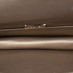 Pre Owned شنطة كلتش شانيل بوي مبطن جلد حمل ناعم ذهبي مرصع