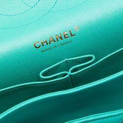 مملوكة مسبقًا Chanel Green Jumbo Classic Lambskin Double Flap
