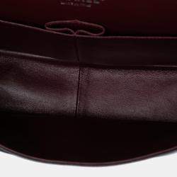 Pre Owned حقيبة شانيل غطاء مزدوج كلاسيك جلد حملان أسود جامبو