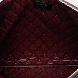 Pre Owned Chanel Black Large Quilted Lambskin O Case Clutch