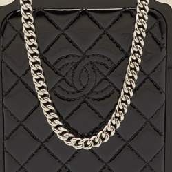 Pre Owned Chanel Evening In The Air Mini Black Patent Leather Trolley Minaudière Crossbody Bag