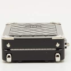 Pre Owned Chanel Evening In The Air Mini Black Patent Leather Trolley Minaudière Crossbody Bag