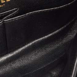 مملوكة مسبقًا حقيبة شانيال قلاب مزدوج 225 كلاسيك 2.55 ريإيشو قماش مبطن أسود