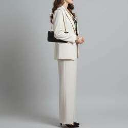 مملوكة مسبقًا حقيبة شانيال قلاب مزدوج 225 كلاسيك 2.55 ريإيشو قماش مبطن أسود