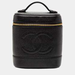 Pre Owned حقيبة شانيل فانيتي كافيار سوداء CC