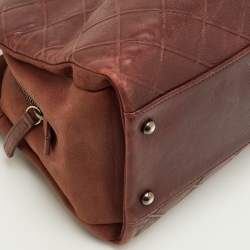 مملوكة مسبقًا Chanel Diamond Embossed Large Burgundy Leather CC Zip Shopping Tote