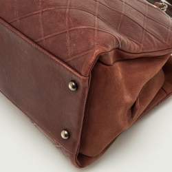 مملوكة مسبقًا Chanel Diamond Embossed Large Burgundy Leather CC Zip Shopping Tote