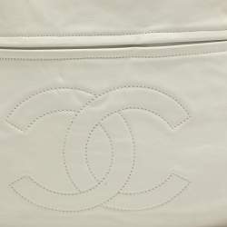 Pre Owned Chanel Rodeo Drive XL White Leather Shoulder Bag