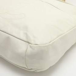 Pre Owned Chanel Rodeo Drive XL White Leather Shoulder Bag