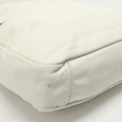 Pre Owned Chanel Rodeo Drive XL White Leather Shoulder Bag