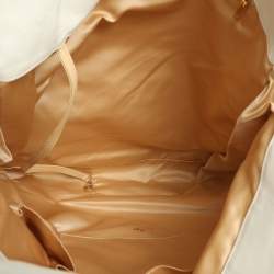 Pre Owned Chanel Rodeo Drive XL White Leather Shoulder Bag