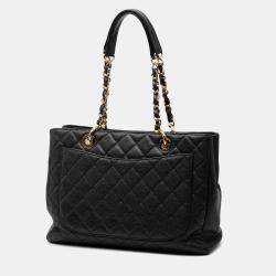 Pre Owned Chanel Black Caviar Grand Shopping Tote