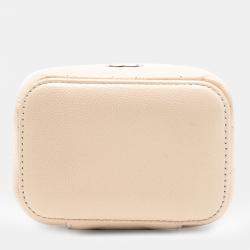 Pre Owned حقيبة صغيرة فانتي شانيل بني مبطن لؤلؤي كافيار بقمة سلسلة