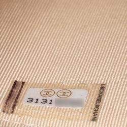 Pre Owned حقيبة صغيرة فانتي شانيل بني مبطن لؤلؤي كافيار بقمة سلسلة