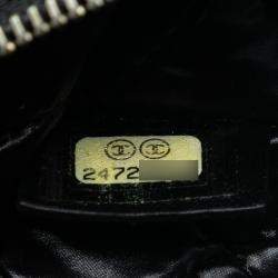 Pre Owned Chanel Black Medium Quilted Lambskin Boy O Case Clutch