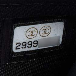 Pre Owned محفظة شانيل جلد خراف منفوخ حزام لؤلؤي سلسلة سوداء CC