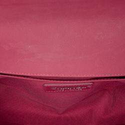 Pre Owned Chanel Pink Old Medium Chevron Lambskin Boy Flap