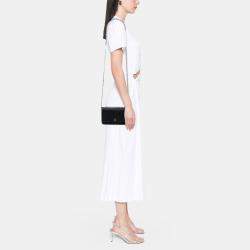 مملوكة مسبقًا Chanel Black CC Lace Overlay Goatskin Wallet On Chain