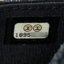 مملوكة مسبقًا Chanel Black CC Lace Overlay Goatskin Wallet On Chain