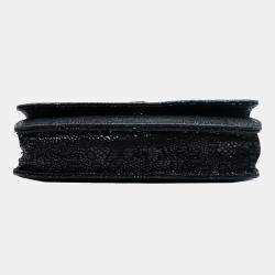 مملوكة مسبقًا Chanel Black CC Lace Overlay Goatskin Wallet On Chain