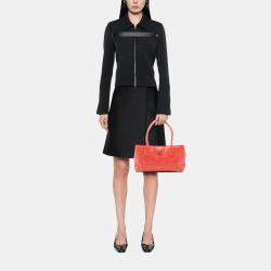 مملوكة مسبقًا حقيبة يد شانيل سيرف جلد عجل صغيرة حمراء