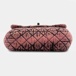  مملوكة مسبقًا حقيبة شانيل صغيرة مربعة وردية بغطاء واحد كويلتد ديمبريشن