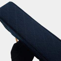 Pre Owned حقيبة كتف شانيل ماتيلاسي قطن جيرسي أزرق بحجم 25