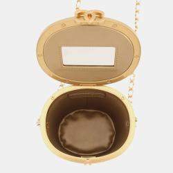 Pre Owned Chanel Chain shoulder Bag White Lambskin