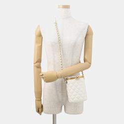 Pre Owned Chanel Chain shoulder Bag White Lambskin