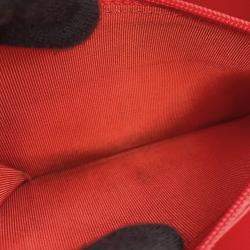 Pre Owned Chanel Matelasse Cc Logo Flap Wallet Red Caviar Leather