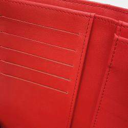 Pre Owned Chanel Matelasse Cc Logo Flap Wallet Red Caviar Leather