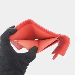 Pre Owned Chanel Matelasse Cc Logo Flap Wallet Red Caviar Leather