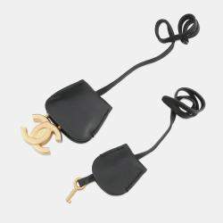 مملوكة مسبقًا Chanel Cc Figley Shoulder Navy/Black Caviar Leather