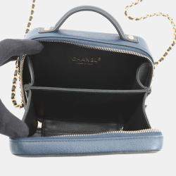 مملوكة مسبقًا Chanel Cc Figley Shoulder Navy/Black Caviar Leather