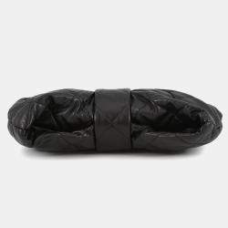 Pre Owned Chanel Matelasse Ribbon Bow Bag 2Way Handbag Black Lambskin