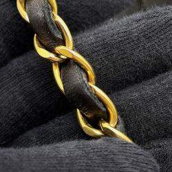 Pre Owned Chanel Diana Chain shoulder Bag Black Lambskin Size 22